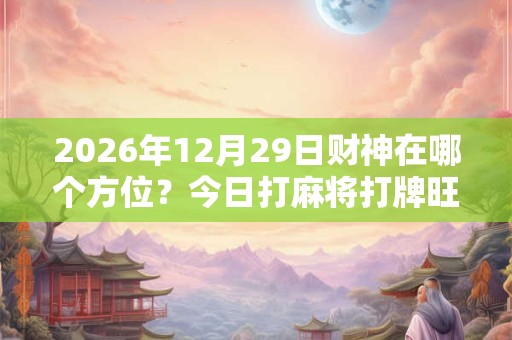 2026年12月29日财神在哪个方位?今日打麻将打牌旺运方位 2026年12月29日财神在哪个方位?今日打麻将打牌旺运方位
