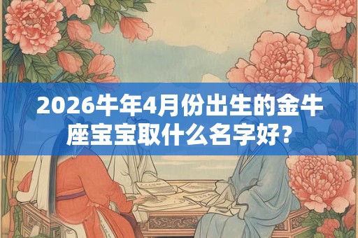 2026牛年4月份出生的金牛座宝宝取什么名字好? 2026牛年4月份出生的金牛座宝宝取什么名字好?