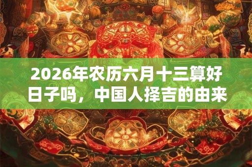 2026年农历六月十三算好日子吗,中国人择吉的由来 2026年农历六月十三算好日子吗,中国人择吉的由来