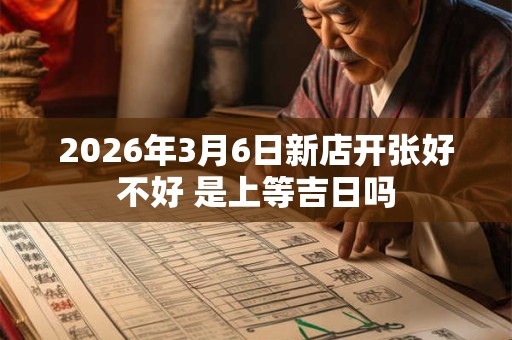 2026年3月6日新店开张好不好 是上等吉日吗 2026年3月6日新店开张好不好 是上等吉日吗