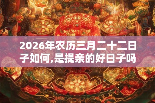 2026年农历三月二十二日子如何,是提亲的好日子吗? 2026年农历三月二十二日子如何,是提亲的好日子吗?