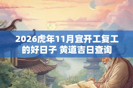 2026虎年11月宜开工复工的好日子 黄道吉日查询 2026虎年11月宜开工复工的好日子 黄道吉日查询