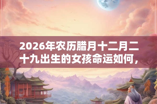 2026年农历腊月十二月二十九出生的女孩命运如何,性格分析 2026年农历腊月十二月二十九出生的女孩命运如何,性格分析