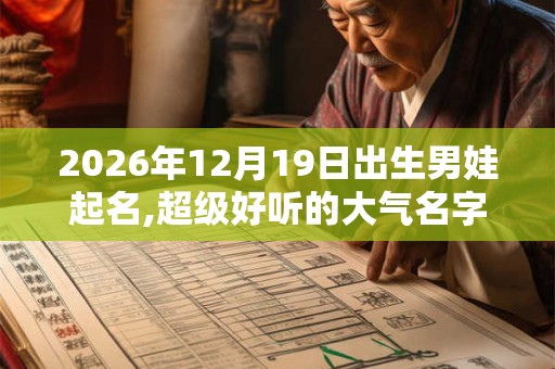 2026年12月19日出生男娃起名,超级好听的大气名字