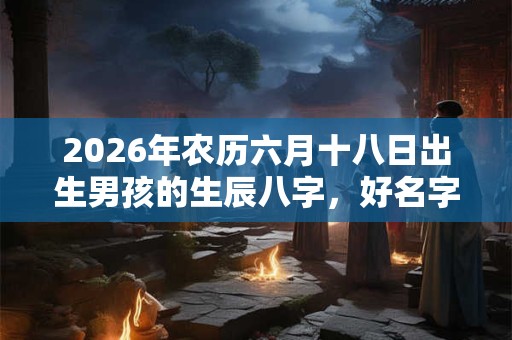 2026年农历六月十八日出生男孩的生辰八字，好名字推荐