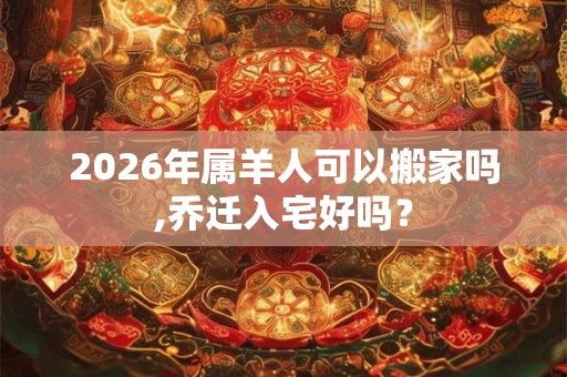 2026年属羊人可以搬家吗,乔迁入宅好吗? 2026年属羊人可以搬家吗,乔迁入宅好吗?