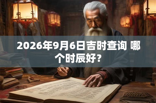 2026年9月6日吉时查询 哪个时辰好? 2026年9月6日吉时查询 哪个时辰好?