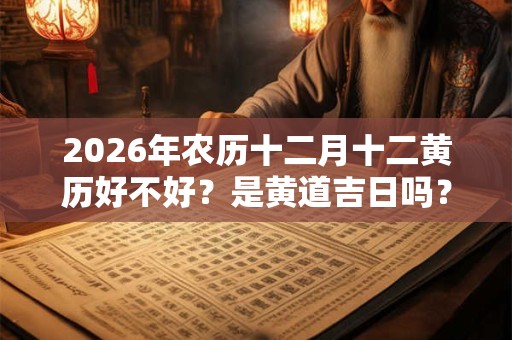 2026年农历十二月十二黄历好不好？是黄道吉日吗？