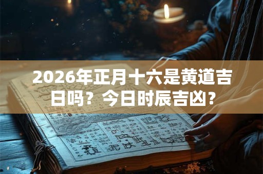 2026年正月十六是黄道吉日吗？今日时辰吉凶？