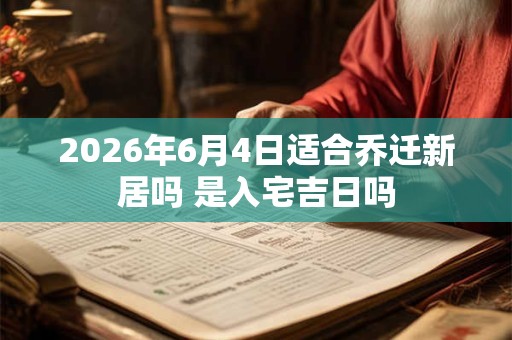 2026年6月4日适合乔迁新居吗 是入宅吉日吗