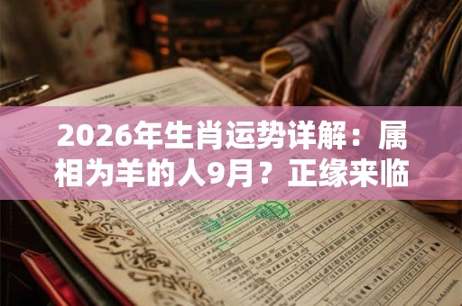 2026年生肖运势详解:属相为羊的人9月?正缘来临好好把握 2026年生肖运势详解:属相为羊的人9月?正缘来临好好把握