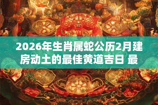 2026年生肖属蛇公历2月建房动土的最佳黄道吉日 最佳开工时机 2026年生肖属蛇公历2月建房动土的最佳黄道吉日 最佳开工时机