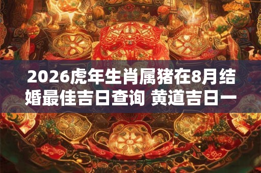 2026虎年生肖属猪在8月结婚最佳吉日查询 黄道吉日一览表