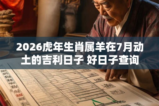 2026虎年生肖属羊在7月动土的吉利日子 好日子查询