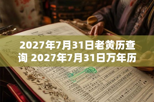 2027年7月31日老黄历查询 2027年7月31日万年历黄道吉日 2027年7月31日老黄历查询 2027年7月31日万年历黄道吉日