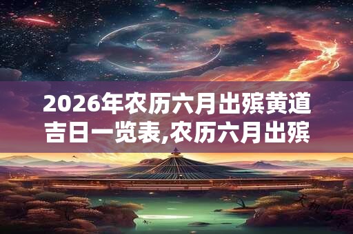 2026年农历六月出殡黄道吉日一览表,农历六月出殡的吉日汇总