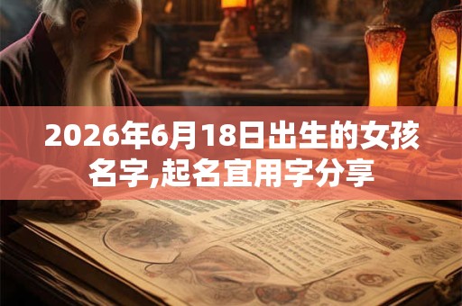 2026年6月18日出生的女孩名字,起名宜用字分享