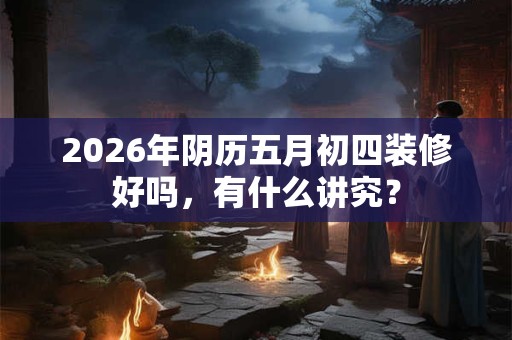 2026年阴历五月初四装修好吗，有什么讲究？
