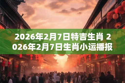 2026年2月7日特吉生肖 2026年2月7日生肖小运播报 2026年2月7日特吉生肖 2026年2月7日生肖小运播报