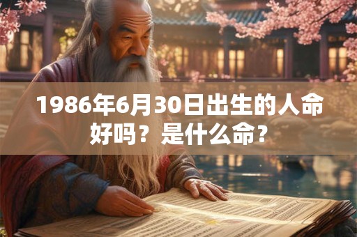 1986年6月30日出生的人命好吗？是什么命？