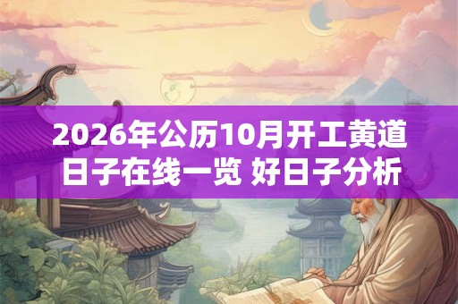 2026年公历10月开工黄道日子在线一览 好日子分析
