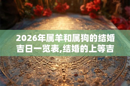 2026年属羊和属狗的结婚吉日一览表,结婚的上等吉日
