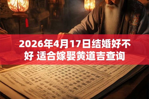 2026年4月17日结婚好不好 适合嫁娶黄道吉查询