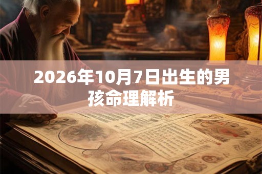 2026年10月7日出生的男孩命理解析