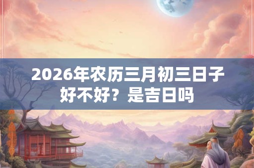 2026年农历三月初三日子好不好？是吉日吗