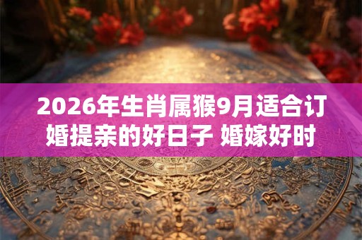 2026年生肖属猴9月适合订婚提亲的好日子 婚嫁好时机 2026年生肖属猴9月适合订婚提亲的好日子 婚嫁好时机