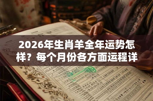 2026年生肖羊全年运势怎样？每个月份各方面运程详解