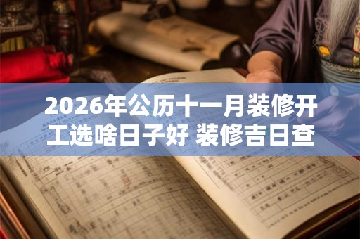 2026年公历十一月装修开工选啥日子好 装修吉日查询