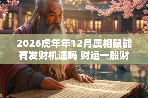 2026虎年年12月属相鼠能有发财机遇吗 财运一般财星祝福 2026虎年年12月属相鼠能有发财机遇吗 财运一般财星祝福