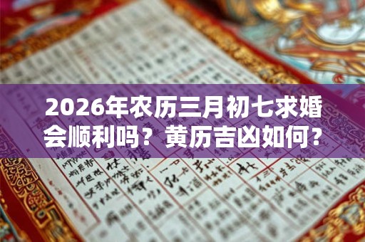 2026年农历三月初七求婚会顺利吗?黄历吉凶如何? 2026年农历三月初七求婚会顺利吗?黄历吉凶如何?