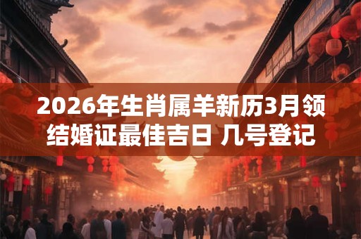 2026年生肖属羊新历3月领结婚证最佳吉日 几号登记好