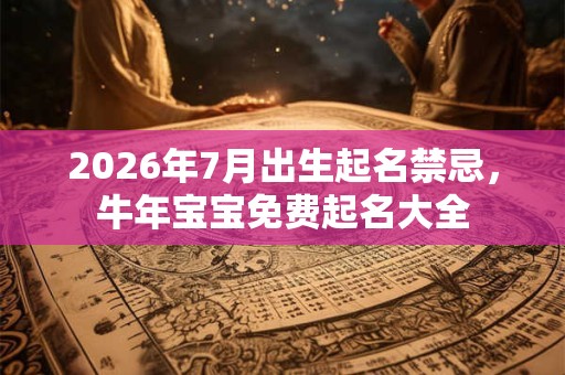 2026年7月出生起名禁忌，牛年宝宝免费起名大全