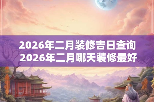 2026年二月装修吉日查询 2026年二月哪天装修最好