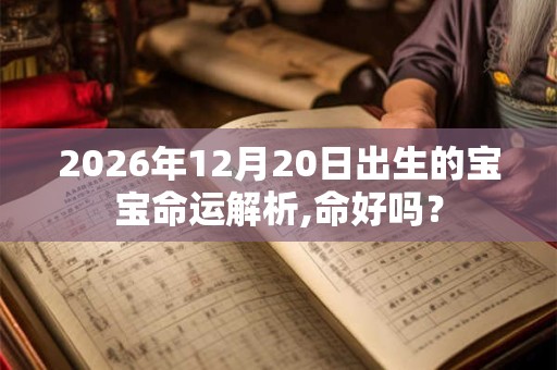 2026年12月20日出生的宝宝命运解析,命好吗? 2026年12月20日出生的宝宝命运解析,命好吗?