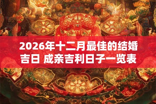 2026年十二月最佳的结婚吉日 成亲吉利日子一览表 2026年十二月最佳的结婚吉日 成亲吉利日子一览表