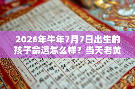 2026年牛年7月7日出生的孩子命运怎么样？当天老黄历查询