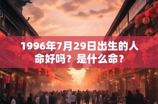 1996年7月29日出生的人命好吗?是什么命? 1996年7月29日出生的人命好吗?是什么命?