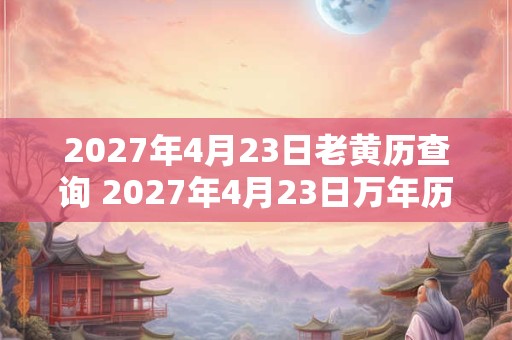 2027年4月23日老黄历查询 2027年4月23日万年历黄道吉日 2027年4月23日老黄历查询 2027年4月23日万年历黄道吉日