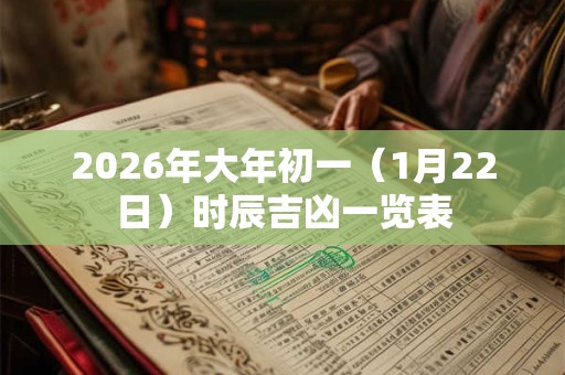 2026年大年初一（1月22日）时辰吉凶一览表