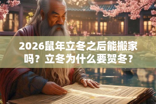 2026鼠年立冬之后能搬家吗？立冬为什么要贺冬？