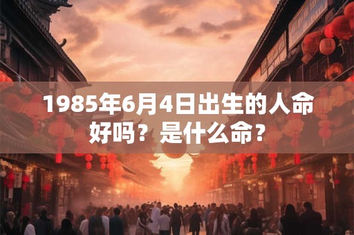 1985年6月4日出生的人命好吗？是什么命？