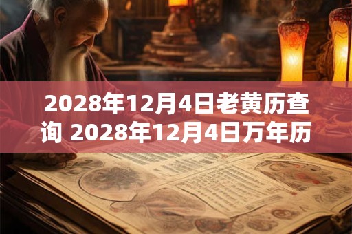 2028年12月4日老黄历查询 2028年12月4日万年历黄道吉日