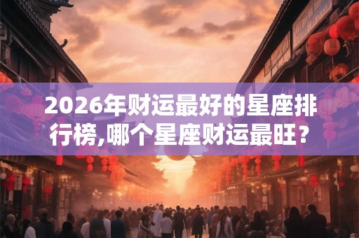 2026年财运最好的星座排行榜,哪个星座财运最旺？