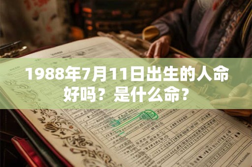 1988年7月11日出生的人命好吗？是什么命？
