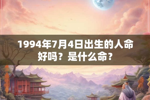 1994年7月4日出生的人命好吗？是什么命？