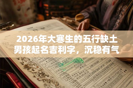 2026年大寒生的五行缺土男孩起名吉利字，沉稳有气势的名字